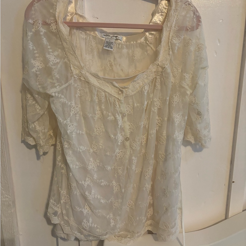 Elegant Cream Lace Blouse